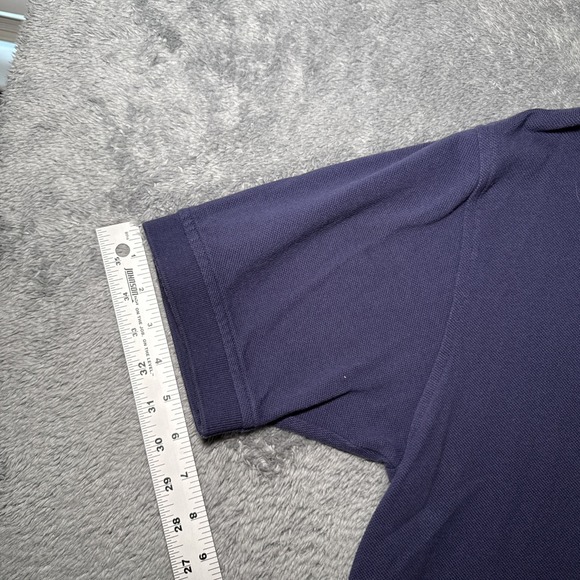 Tommy Hilfiger Men's Medium Navy Blue Polo Short Sleeve Shirt Tropical Collar - Picture 10 of 16